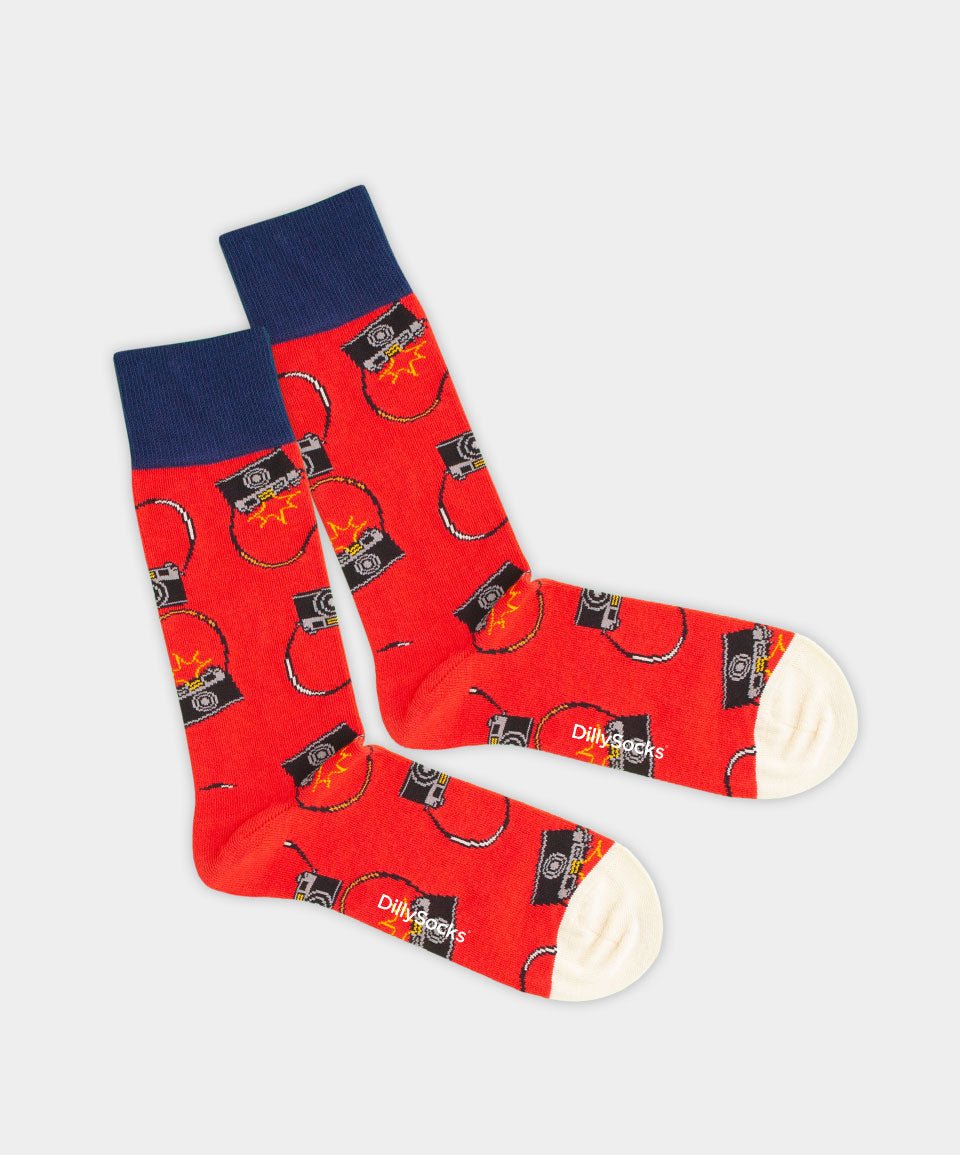 - Socken in Rot mit Ferien Motiv/Muster - Socken in Rot mit Ferien Motiv/Muster von DillySocks