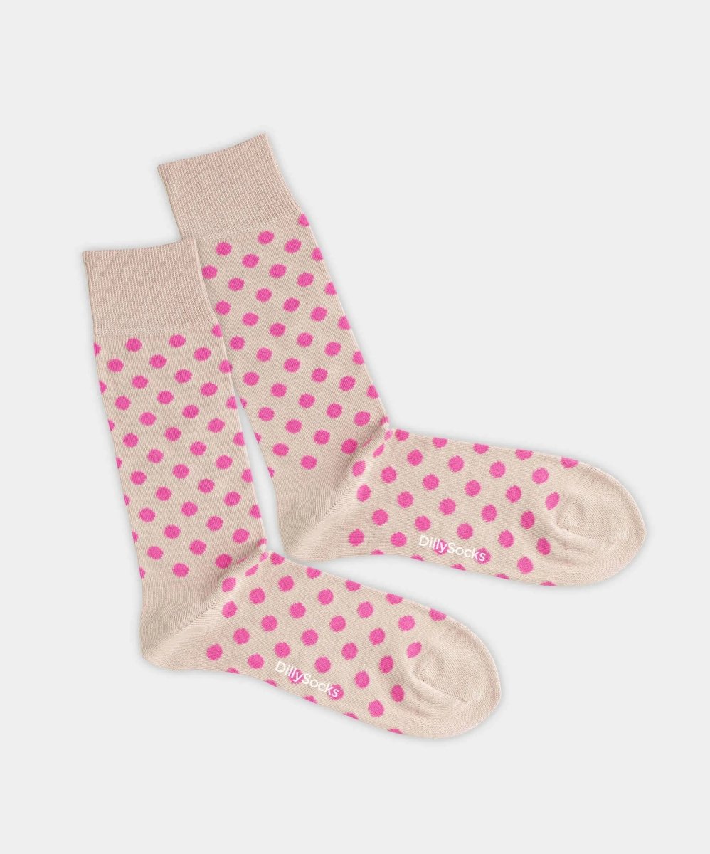 - Socken in Rosa mit Punkte Motiv/Muster von DillySocks