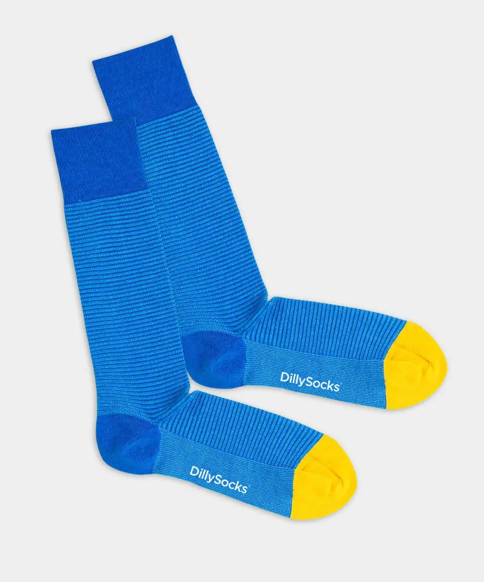 - Herrensocken in Blau mit Streifen Motiv/Muster - Herrensocken in Blau mit Streifen Motiv/Muster von DillySocks