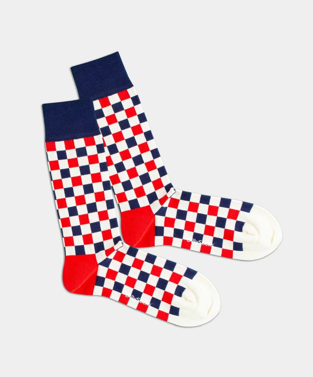 - Socken in Rot mit Geometrisch Motiv/Muster - Socken in Rot mit Geometrisch Motiv/Muster von DillySocks