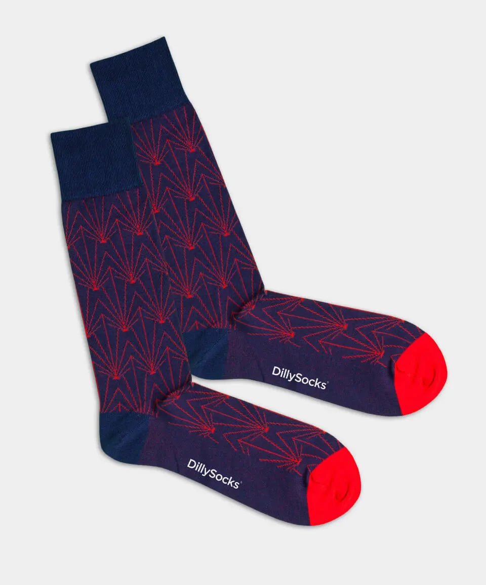 - Herrensocken in Blau mit Geometrisch Motiv/Muster - Herrensocken in Blau mit Geometrisch Motiv/Muster von DillySocks