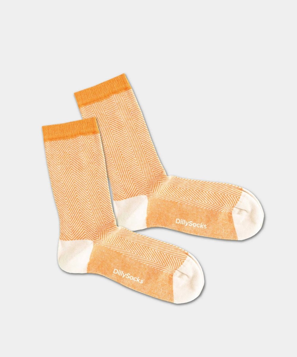 - Damensocken in Orange mit Motiv/Muster - Damensocken in Orange mit Motiv/Muster von DillySocks