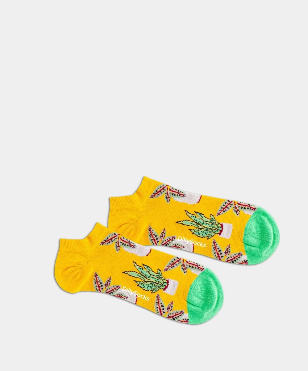 - Sneakersocken in Gelb mit Pflanze Motiv/Muster - Sneakersocken in Gelb mit Pflanze Motiv/Muster von DillySocks