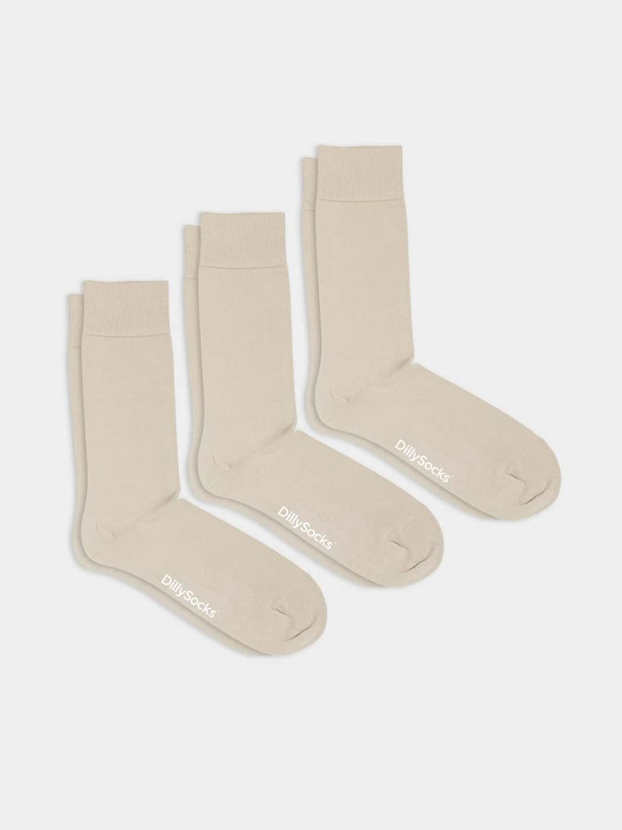 - Socken-Sets in Beige mit Uni Motiv/Muster von DillySocks