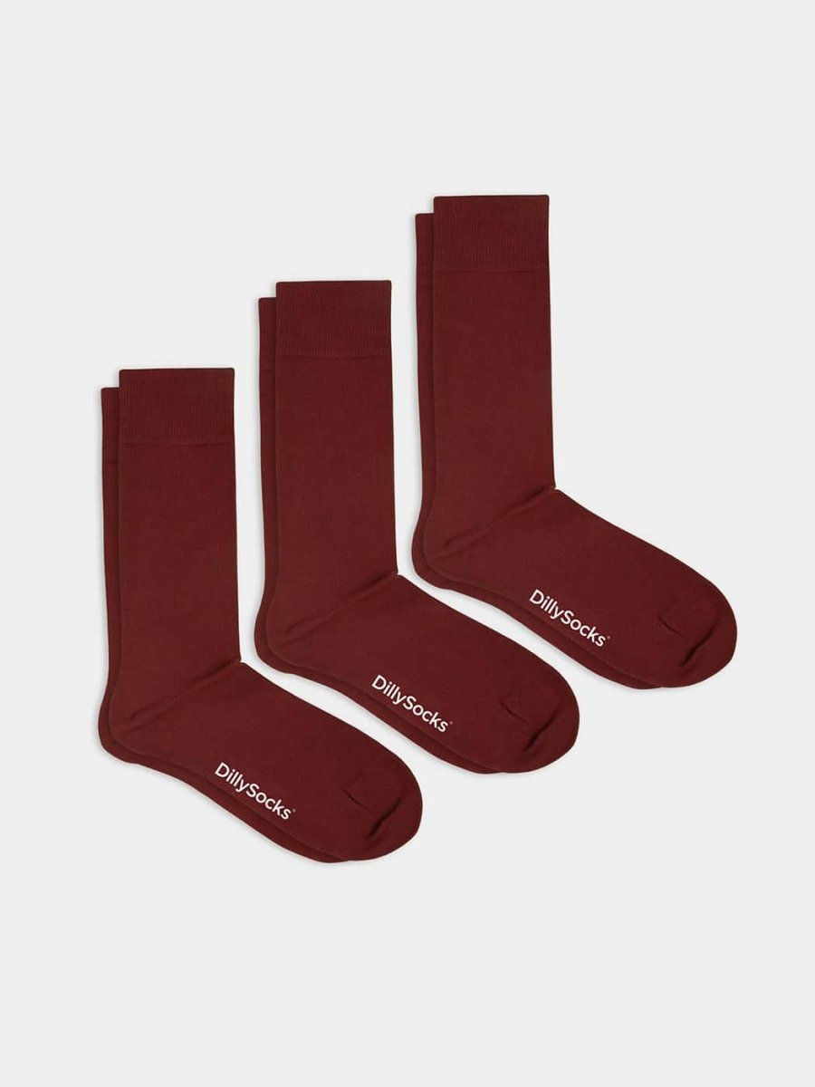- Socken-Sets in Rot mit Uni Motiv/Muster - Socken-Sets in Rot mit Uni Motiv/Muster von DillySocks