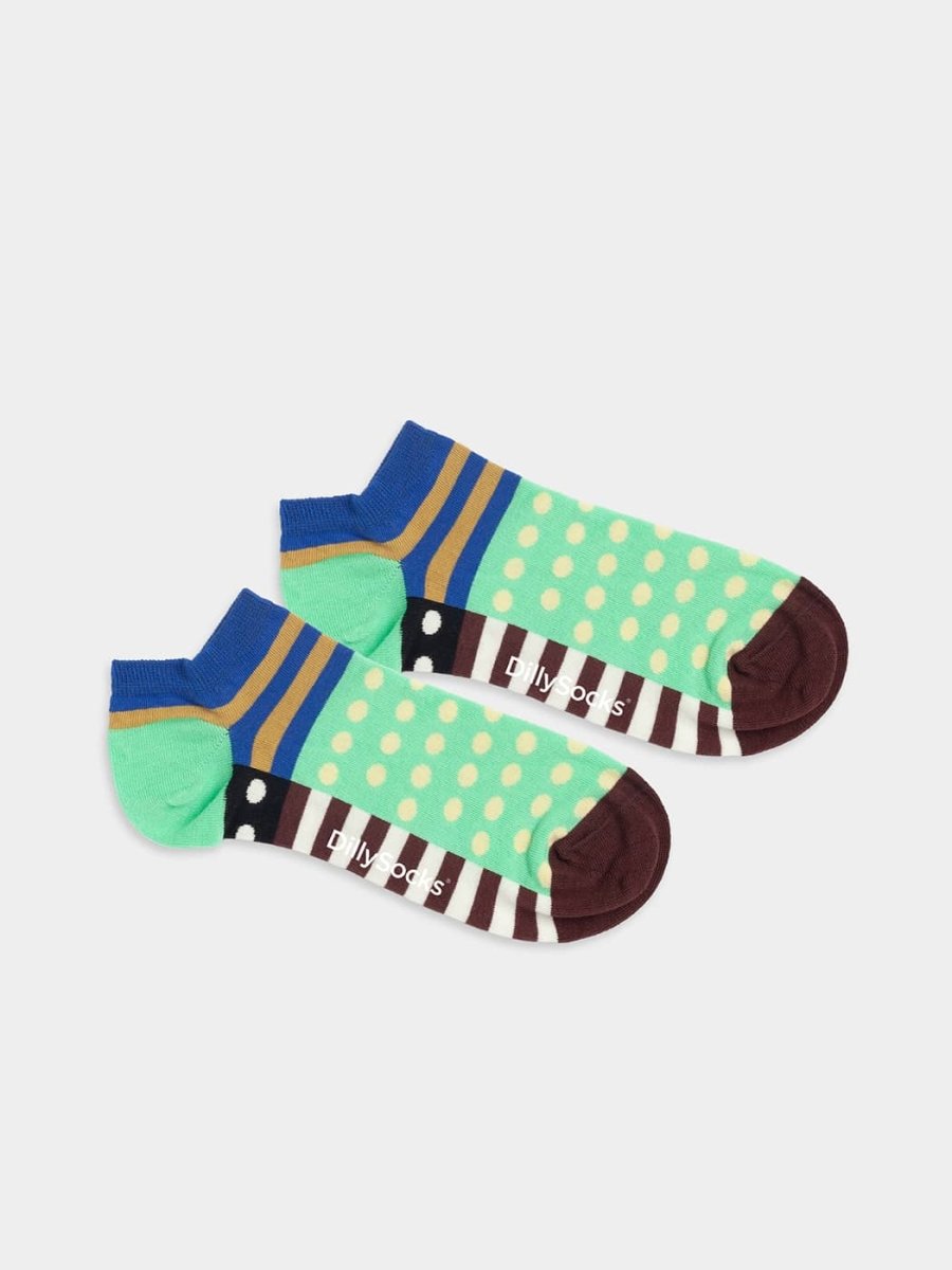 - Sneakersocken in Blau Grün Rot Weiss mit Punkte Motiv/Muster - Sneakersocken in Blau Grün Rot Weiss mit Punkte Motiv/Muster von DillySocks