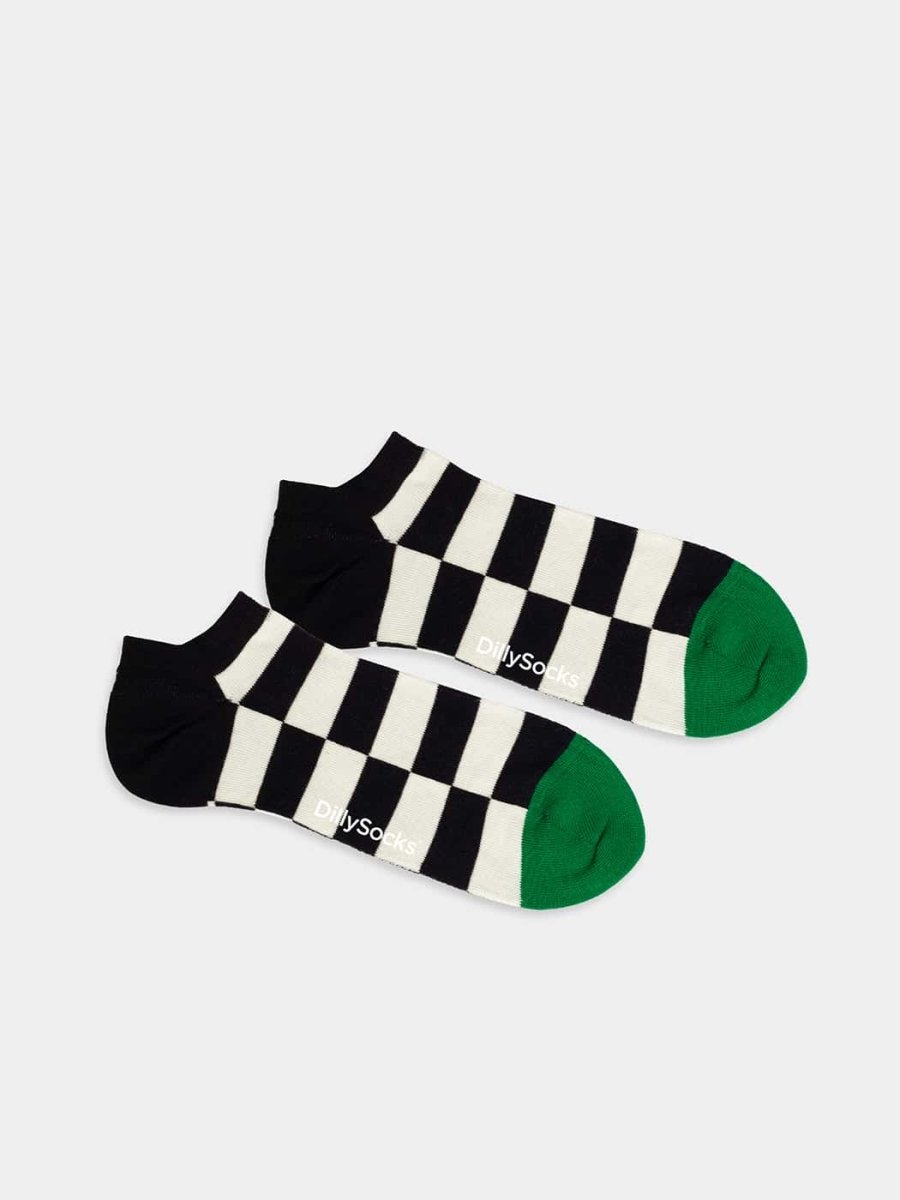 - Sneakersocken in Schwarz mit Karo Motiv/Muster von DillySocks