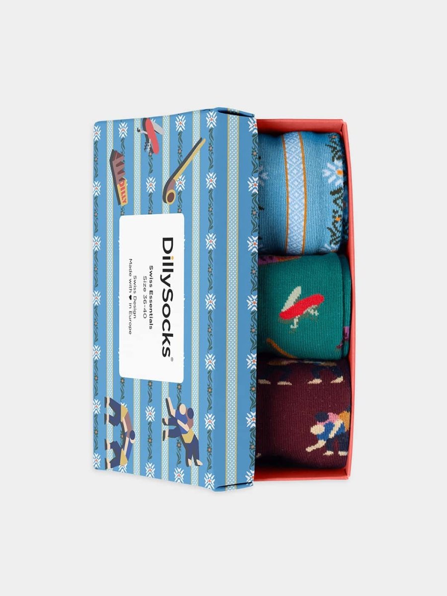 - Socken-Geschenkbox in Bunt mit Musik Sport Pflanze Motiv/Muster - Socken-Geschenkbox in Bunt mit Musik Sport Pflanze Motiv/Muster von DillySocks