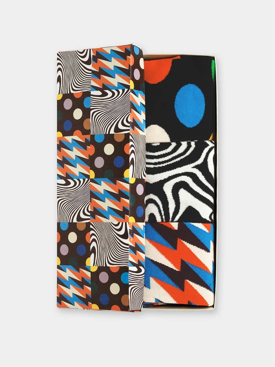 - Socken-Geschenkbox in Bunt mit Punkte Streifen Geometrisch Motiv/Muster - Socken-Geschenkbox in Bunt mit Punkte Streifen Geometrisch Motiv/Muster von DillySocks