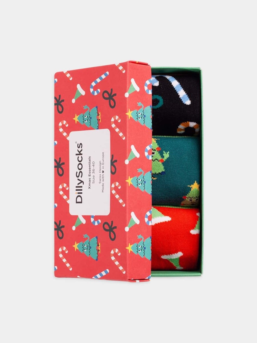 - Socken-Geschenkbox in Bunt mit Weihnachten Motiv/Muster - Socken-Geschenkbox in Bunt mit Weihnachten Motiv/Muster von DillySocks