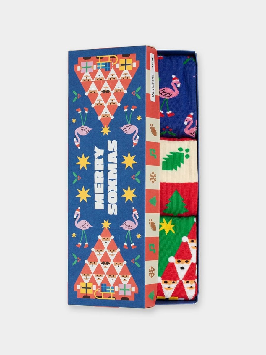 - Socken-Geschenkbox in Bunt mit Weihnachten Motiv/Muster - Socken-Geschenkbox in Bunt mit Weihnachten Motiv/Muster von DillySocks