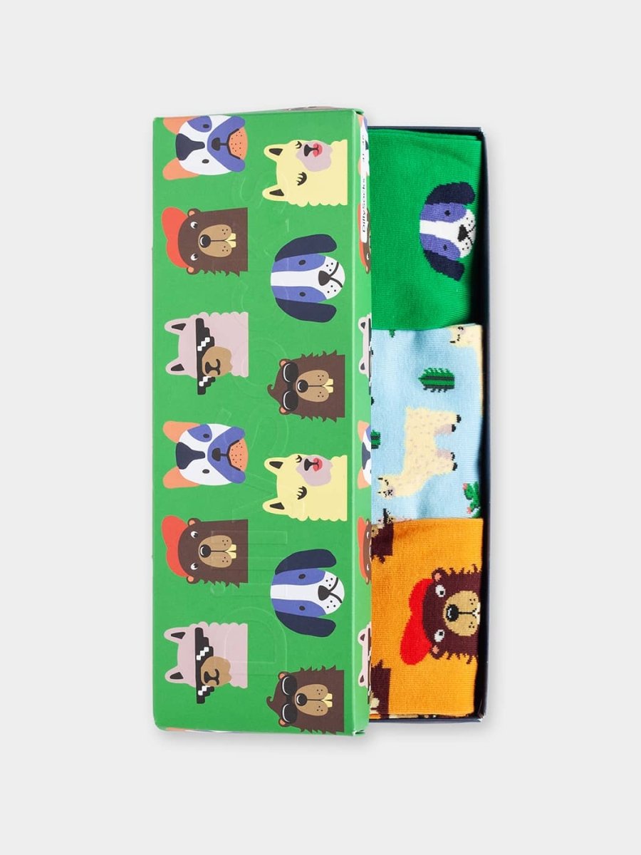 - Socken-Geschenkbox in Buntmit Tier Motiv/Muster - Socken-Geschenkbox in Buntmit Tier Motiv/Muster von DillySocks
