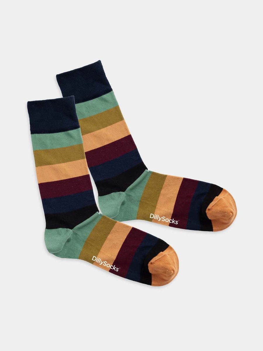 - Socken in Bunt  mit Streifen Motiv/Muster von DillySocks