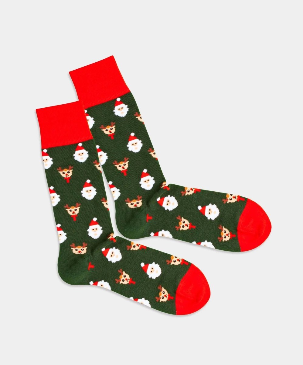 - Socken in Grün mit Weihnachten Motiv/Muster von DillySocks