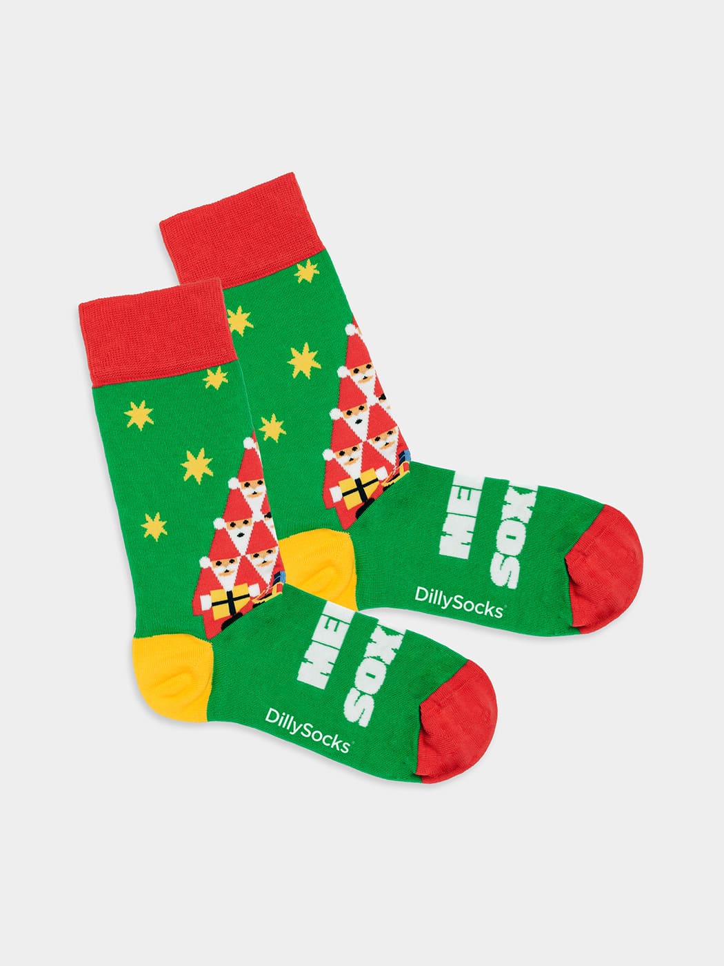 - Socken in Grün mit Weihnachten Motiv/Muster von DillySocks