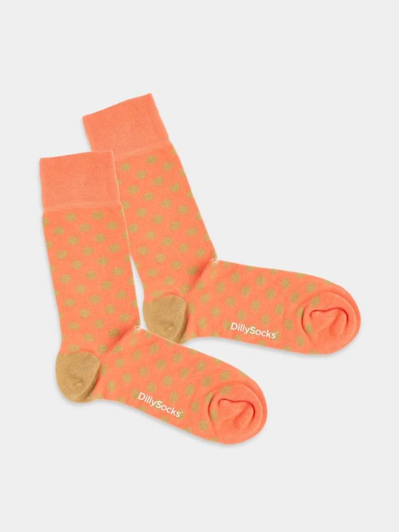 - Socken in Orange Beigemit Punkte  Motiv/Muster von DillySocks