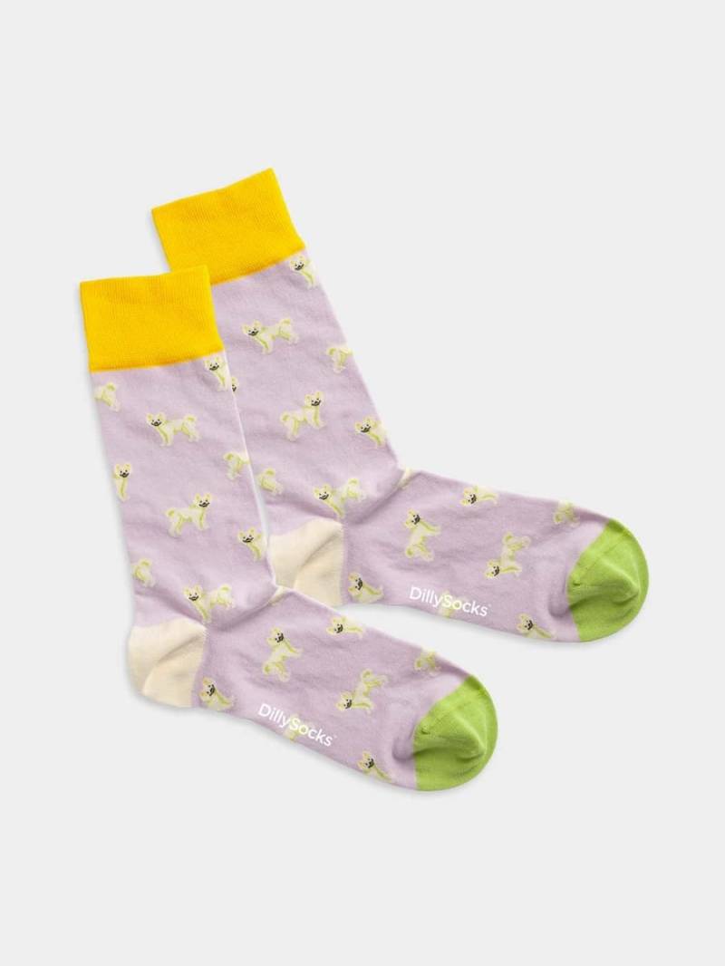 - Socken in Rosa mit Tier Hund Motiv/Muster von DillySocks