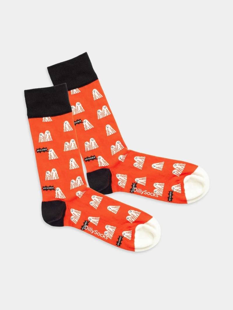 - Socken in Rot mit Halloween Motiv/Muster von DillySocks