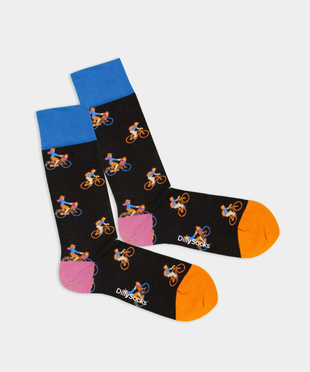 - Socken in Schwarz mit Sport Fahrrad Motiv/Muster - Socken in Schwarz mit Sport Fahrrad Motiv/Muster von DillySocks