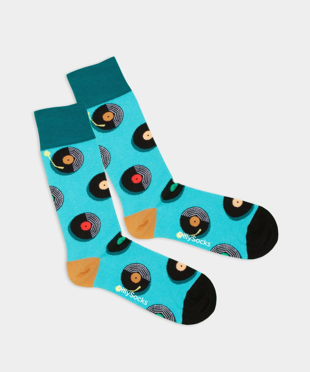 - Socken in Türkis mit Musik Motiv/Muster von DillySocks