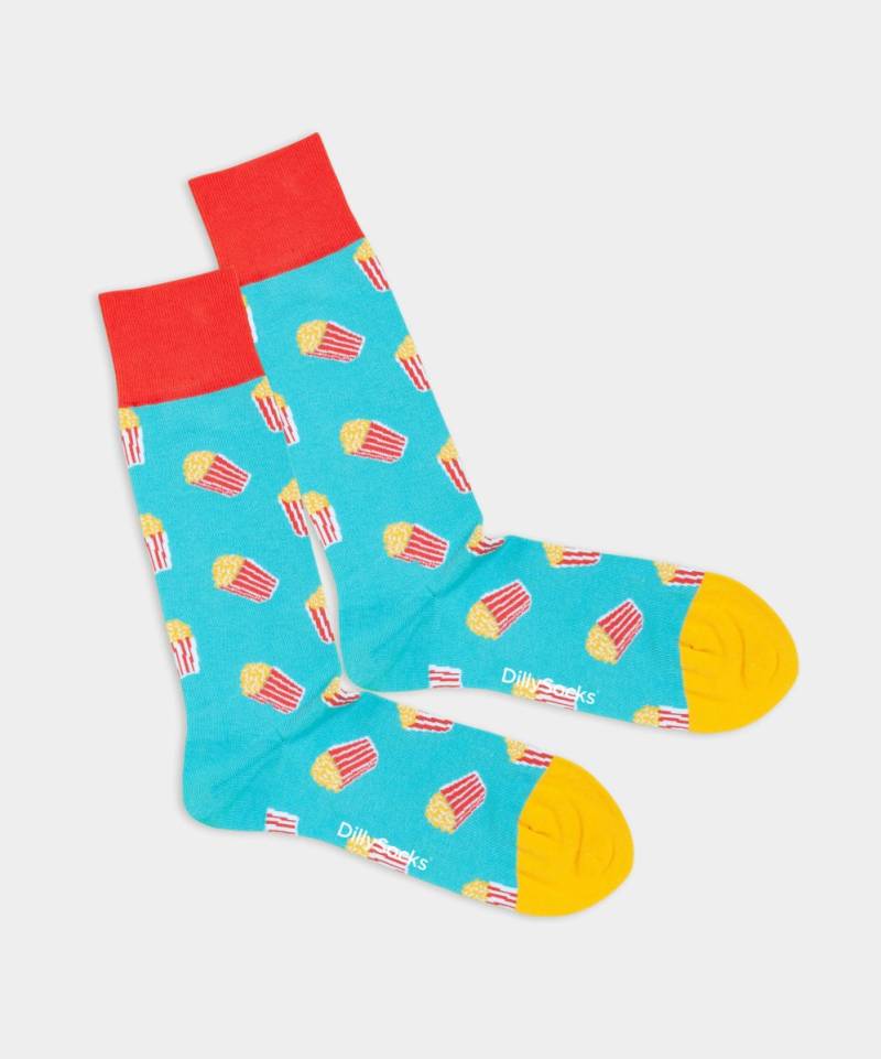 - Socken in Türkis mit Party Essen Motiv/Muster von DillySocks