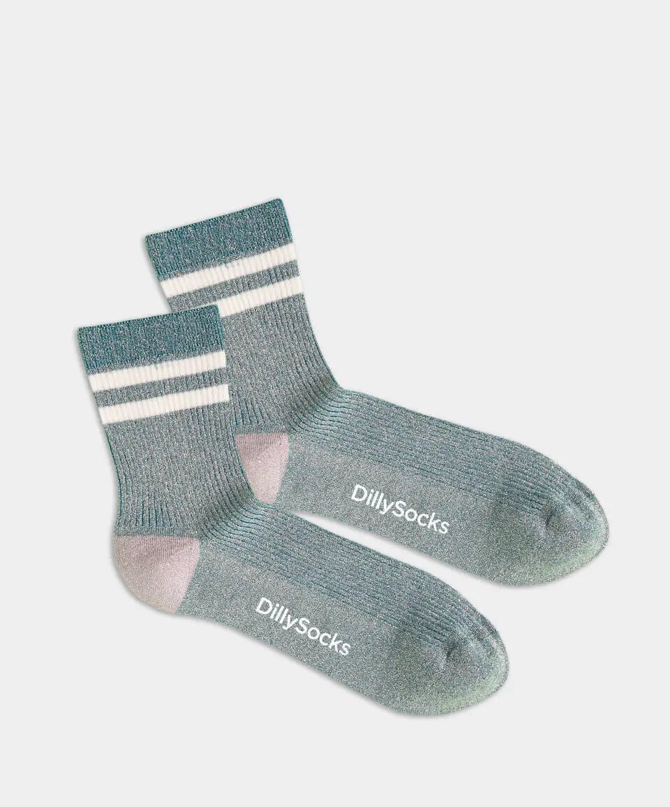 - Damensocken in Blau Türkis mit Motiv/Muster - Damensocken in Blau Türkis mit Motiv/Muster von DillySocks