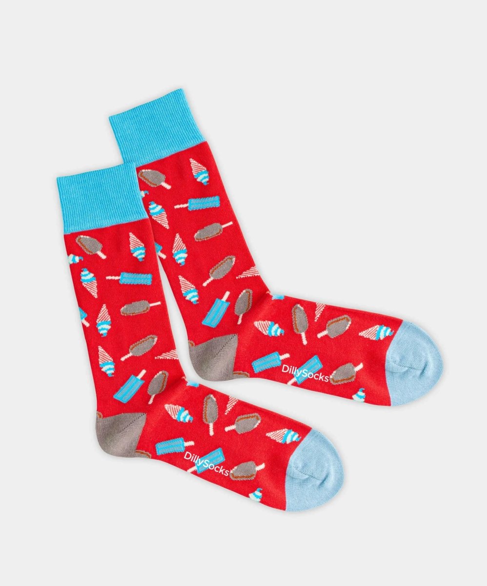 - Socken in Rot mit Essen Motiv/Muster - Socken in Rot mit Essen Motiv/Muster von DillySocks