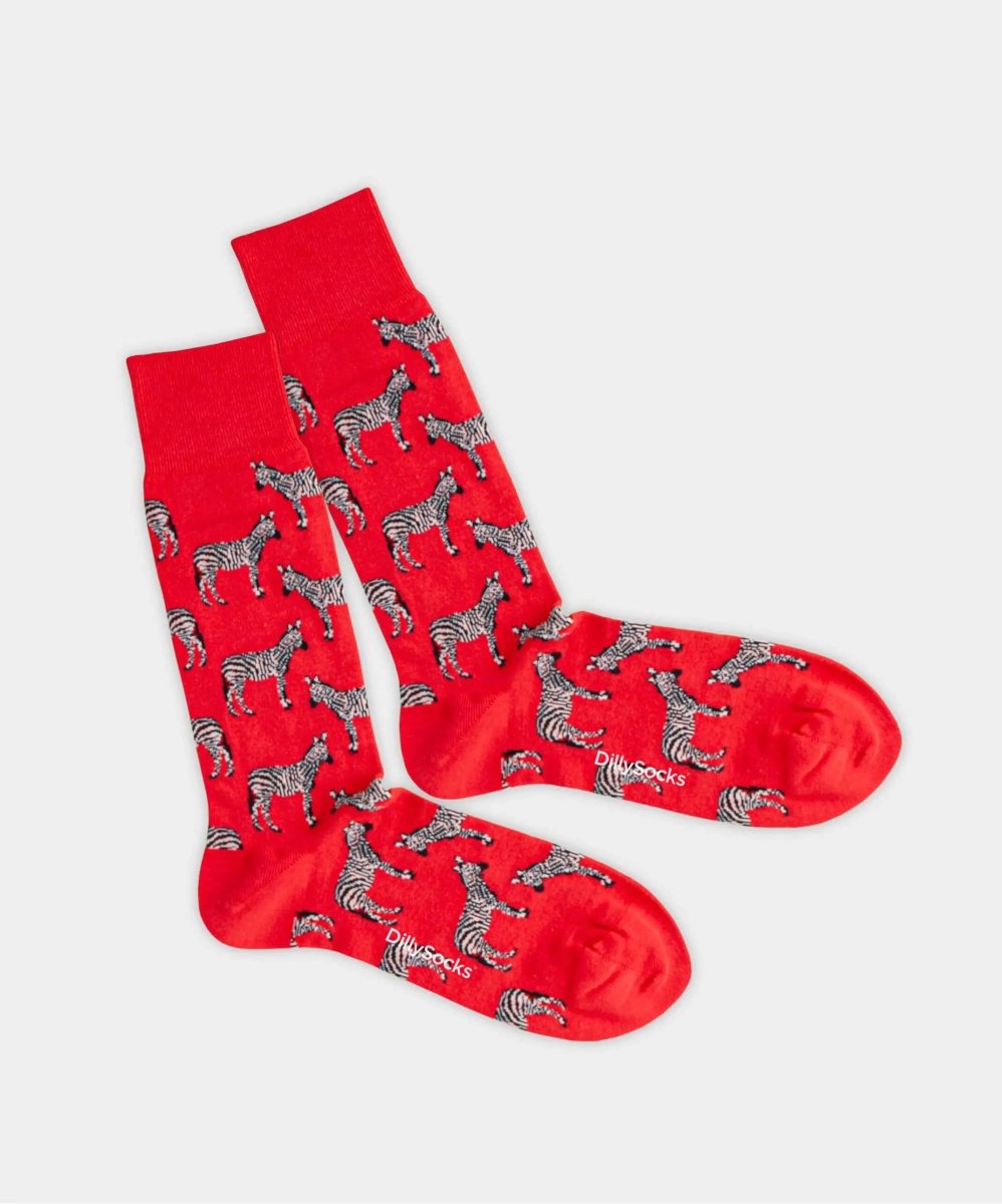 - Socken in Rot mit Tier Motiv/Muster - Socken in Rot mit Tier Motiv/Muster von DillySocks