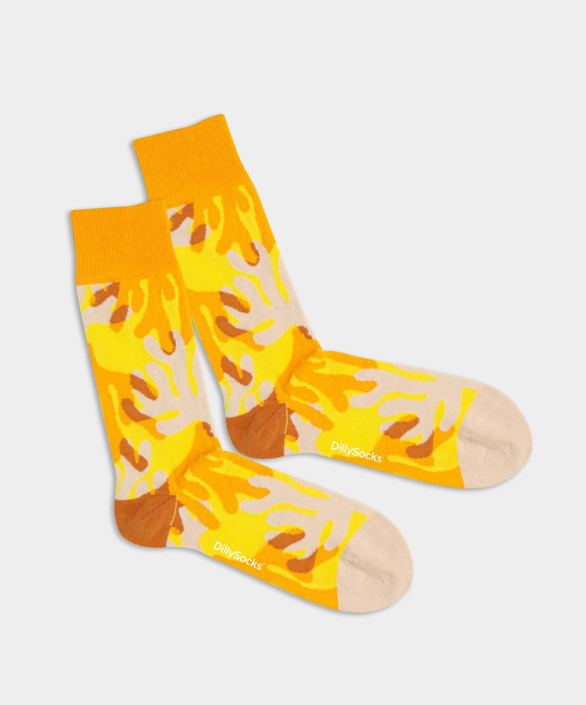 - Socken in Orange mit Pflanze Motiv/Muster von DillySocks