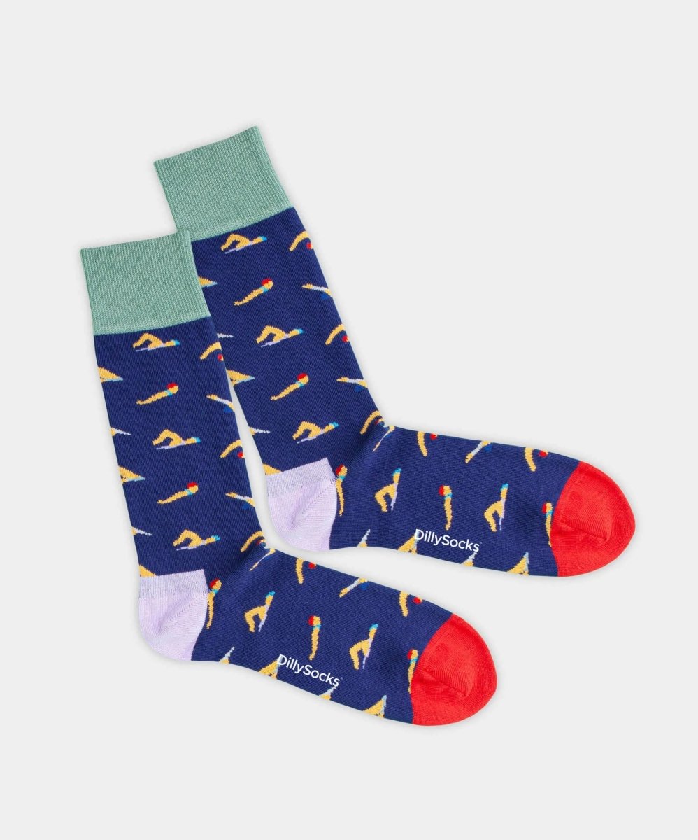 - Socken in Blau mit Sport Motiv/Muster - Socken in Blau mit Sport Motiv/Muster von DillySocks