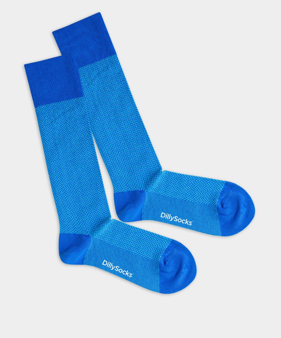 - Herrensocken in Blau mit Geometrisch Motiv/Muster - Herrensocken in Blau mit Geometrisch Motiv/Muster von DillySocks