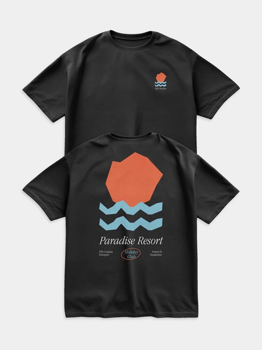 - T-Shirts in Schwarz mit Wasser Ferien Motiv/Muster - T-Shirts in Schwarz mit Wasser Ferien Motiv/Muster von DillySocks
