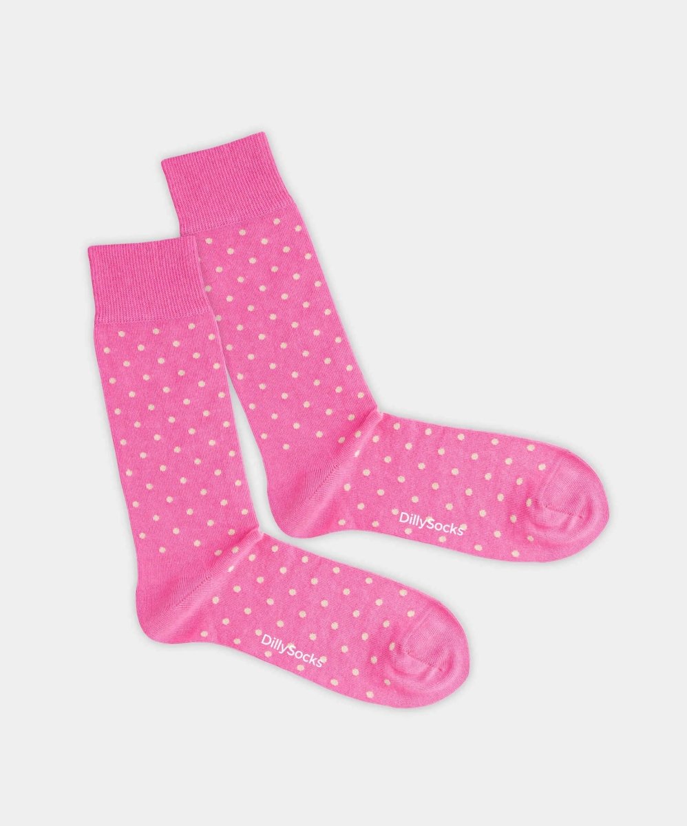 - Socken in Rosa mit Punkte Motiv/Muster - Socken in Rosa mit Punkte Motiv/Muster von DillySocks