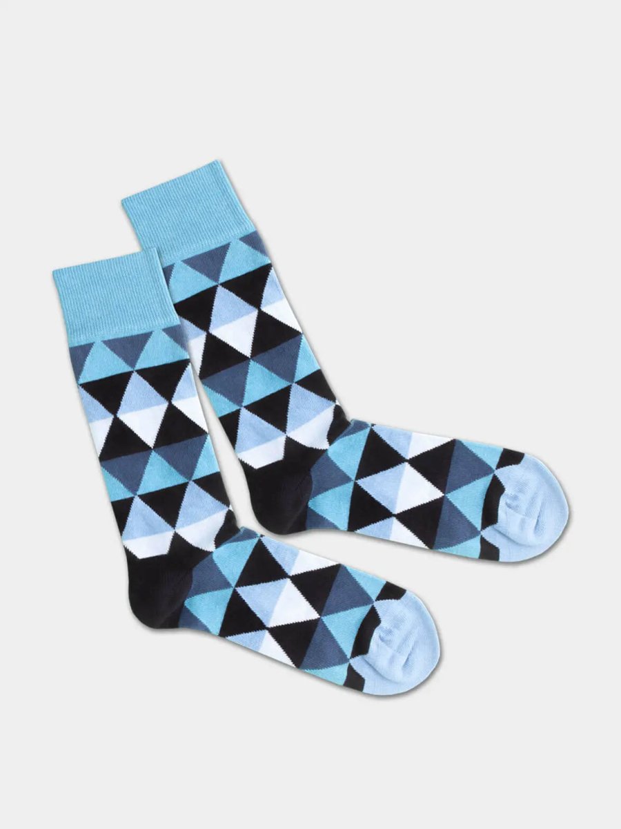 - Socken in Blau mit Geometrisch Motiv/Muster - Socken in Blau mit Geometrisch Motiv/Muster von DillySocks