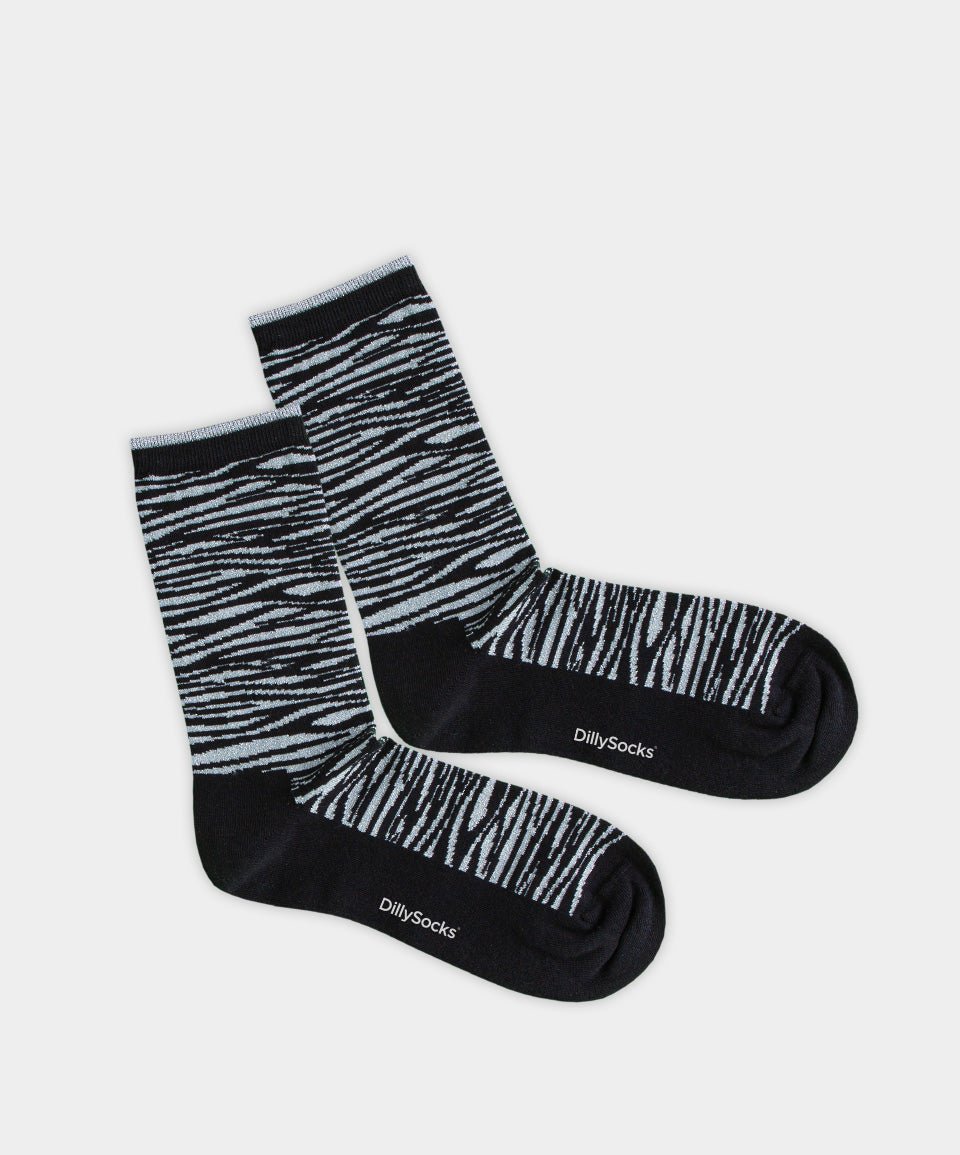- Damensocken in Schwarz mit Motiv/Muster - Damensocken in Schwarz mit Motiv/Muster von DillySocks