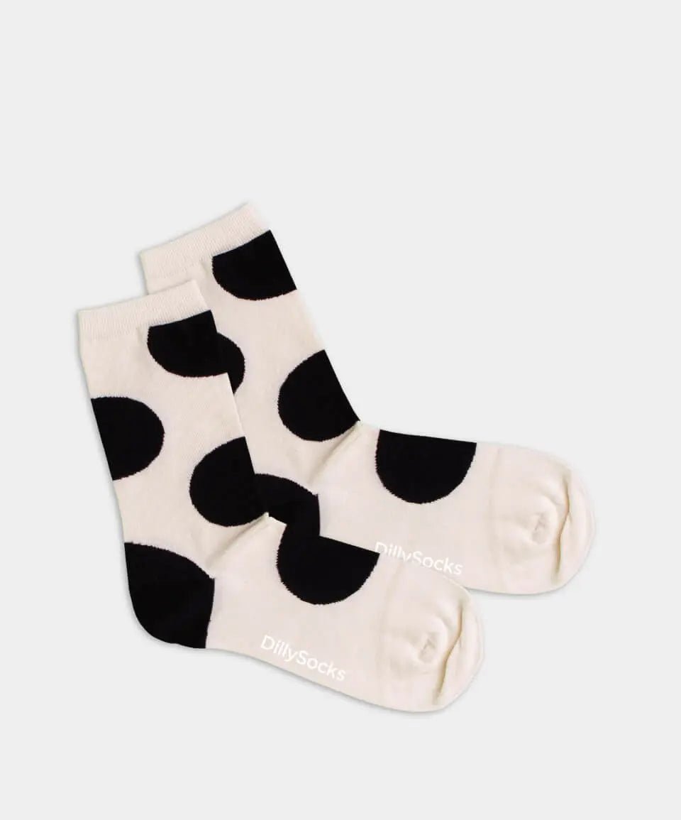- Damensocken in Weiss mit Punkte Motiv/Muster - Damensocken in Weiss mit Punkte Motiv/Muster von DillySocks