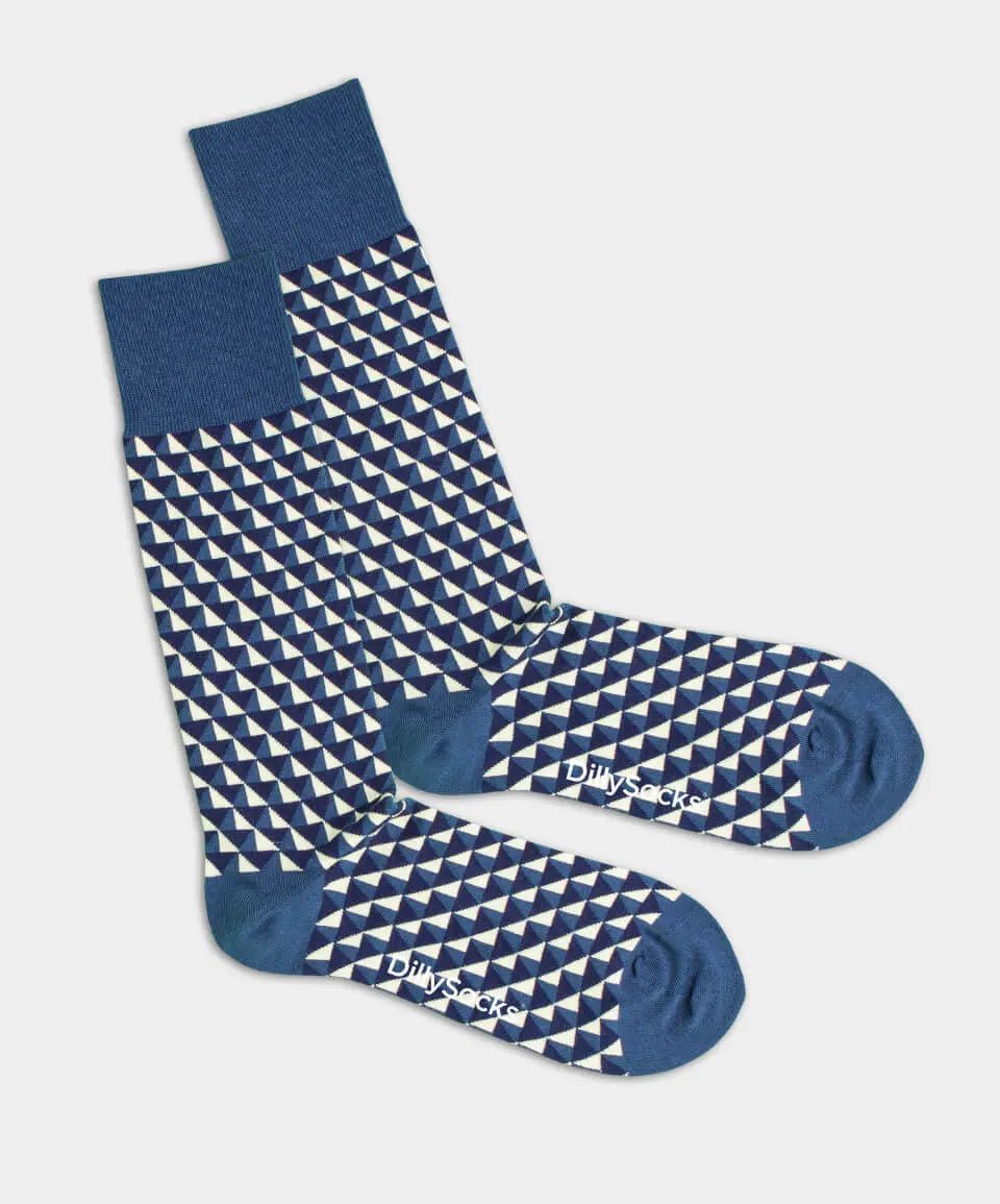 - Herrensocken in Blau mit Geometrisch Motiv/Muster - Herrensocken in Blau mit Geometrisch Motiv/Muster von DillySocks