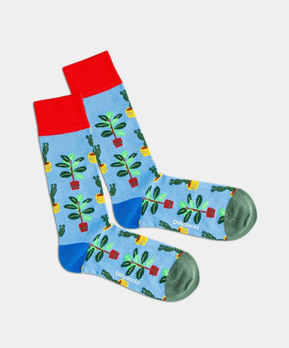- Socken in Blau mit Pflanze Motiv/Muster - Socken in Blau mit Pflanze Motiv/Muster von DillySocks