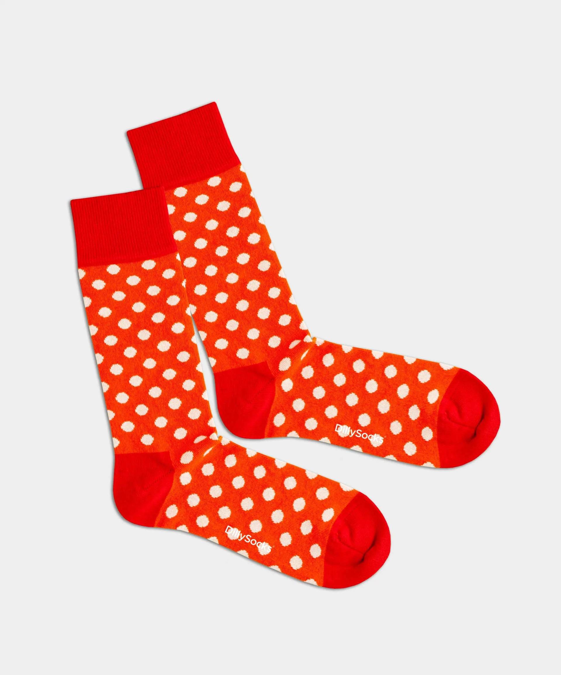 - Socken in Rot mit Punkte Motiv/Muster von DillySocks