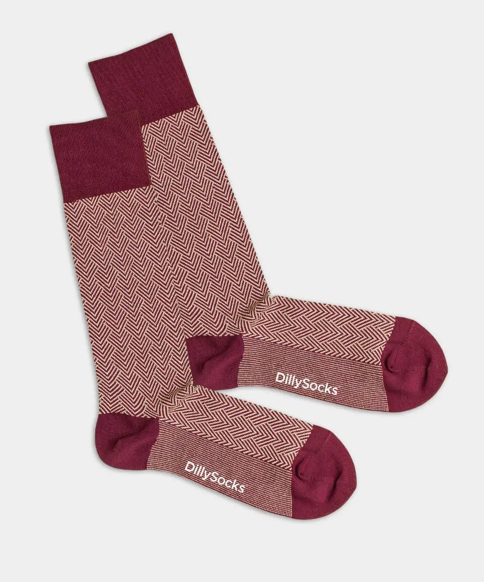 - Herrensocken in Rot mit Geometrisch Motiv/Muster - Herrensocken in Rot mit Geometrisch Motiv/Muster von DillySocks