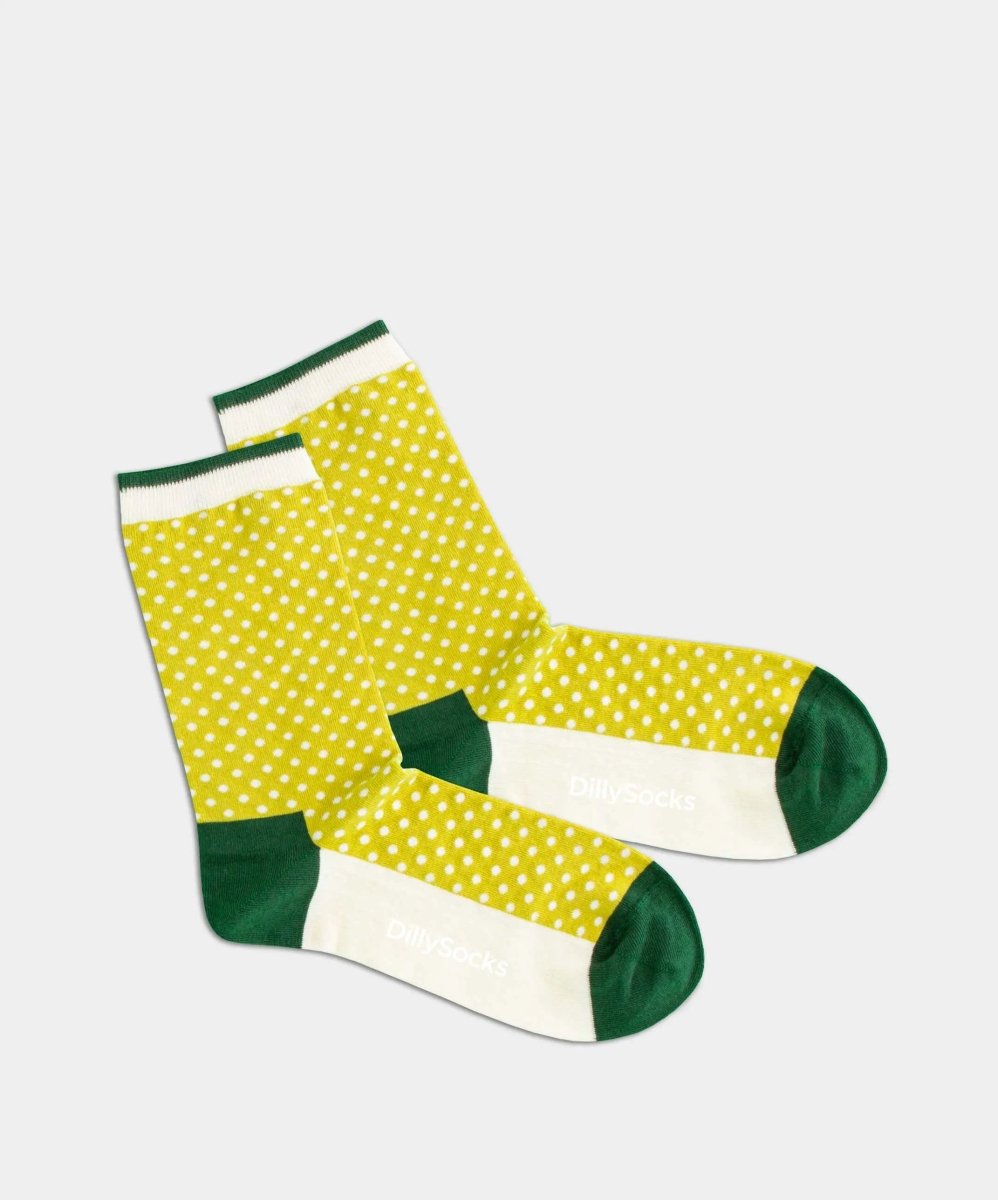 - Damensocken in Grün mit Punkte Motiv/Muster - Damensocken in Grün mit Punkte Motiv/Muster von DillySocks