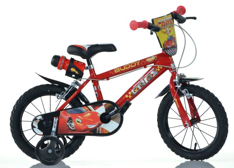 Dino Kinderfahrrad »Cars Buddy«, 1 Gang, mit Stützrädern, Trinkflasche und Frontschild von Dino