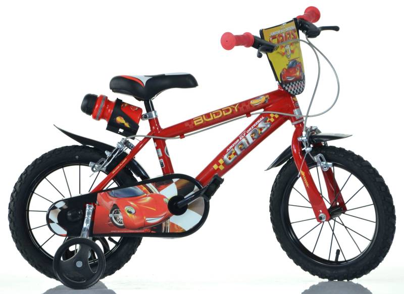 Dino Kinderfahrrad »Cars Buddy«, 1 Gang, mit Stützrädern, Trinkflasche und Frontschild von Dino