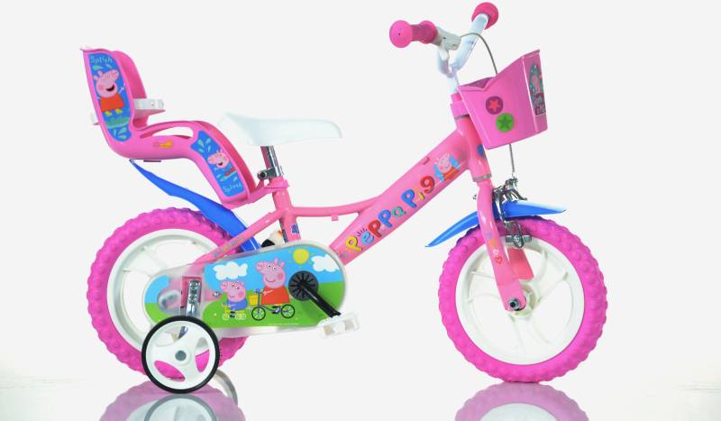 Dino Kinderfahrrad »Peppa Wutz Pig 12 Zoll«, 1 Gang, mit Stützrädern, Korb und Puppensitz von Dino