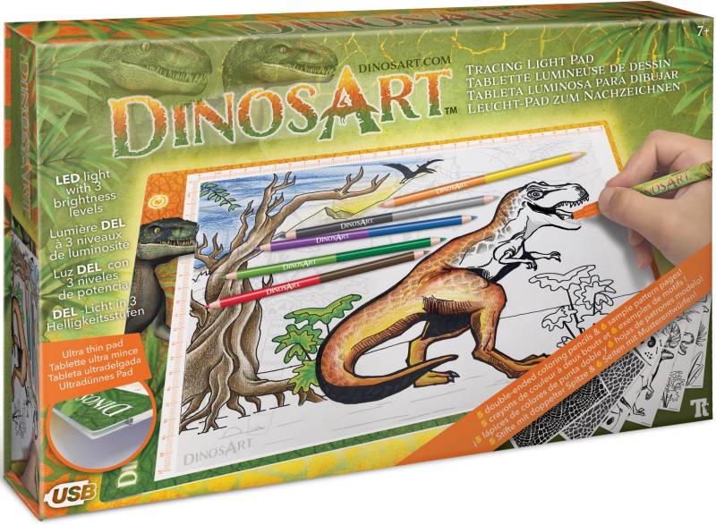 Dinos Art Malvorlage »Dinos Art, Dino Leuchtpad«, zum Nachzeichnen von Dinos Art