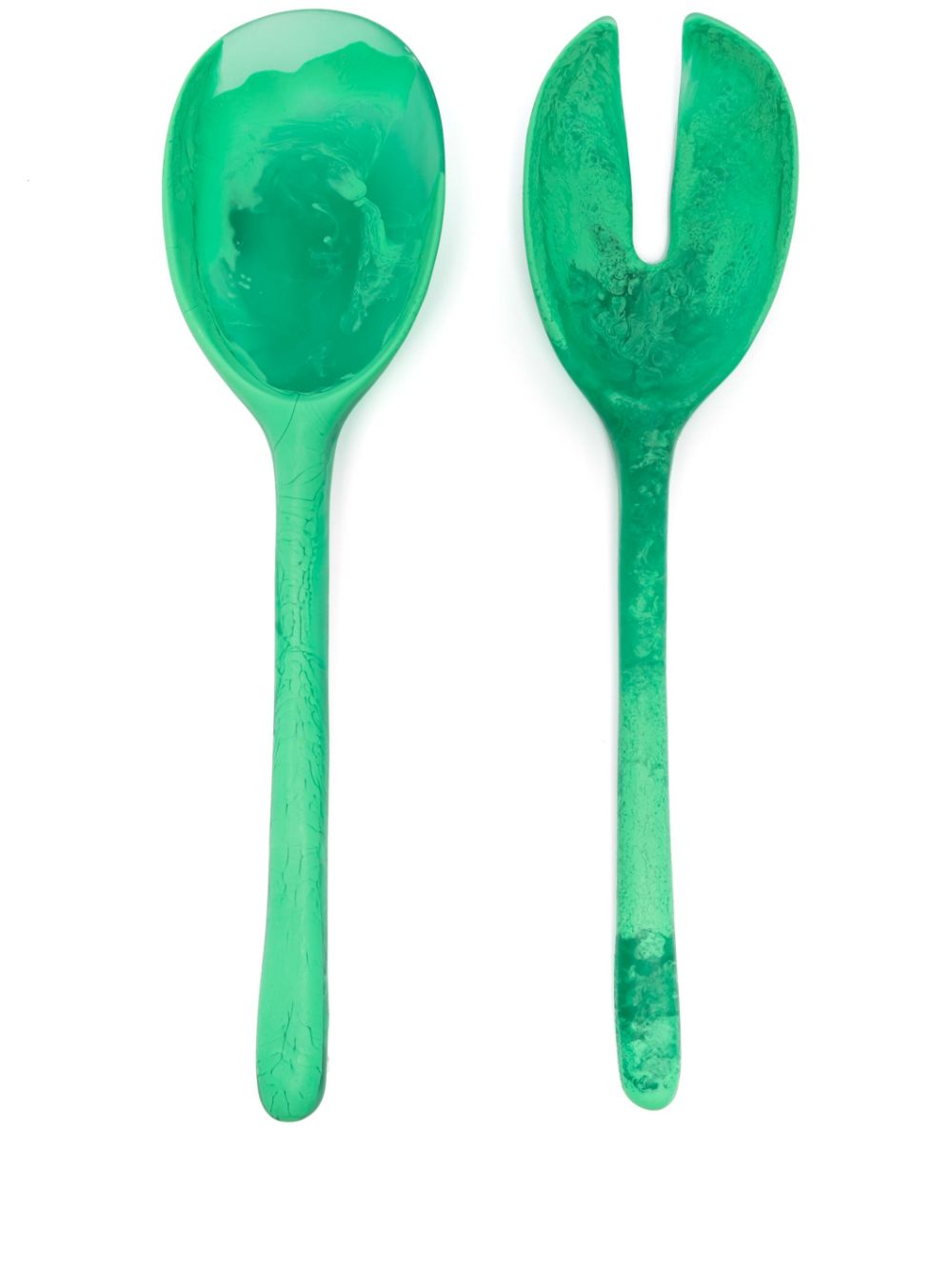 Dinosaur Designs distressed-effect salad servers - Green von Dinosaur Designs