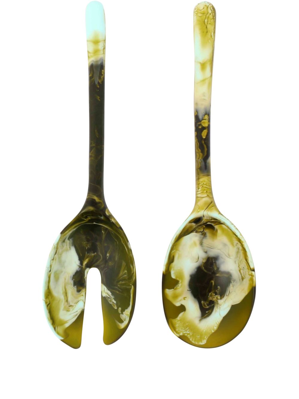 Dinosaur Designs distressed-effect salad servers - Green von Dinosaur Designs