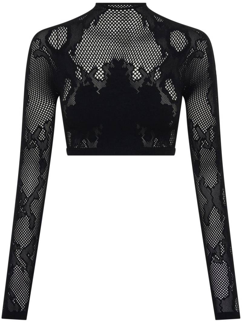 Dion Lee Cobra-lace cropped top - Black von Dion Lee