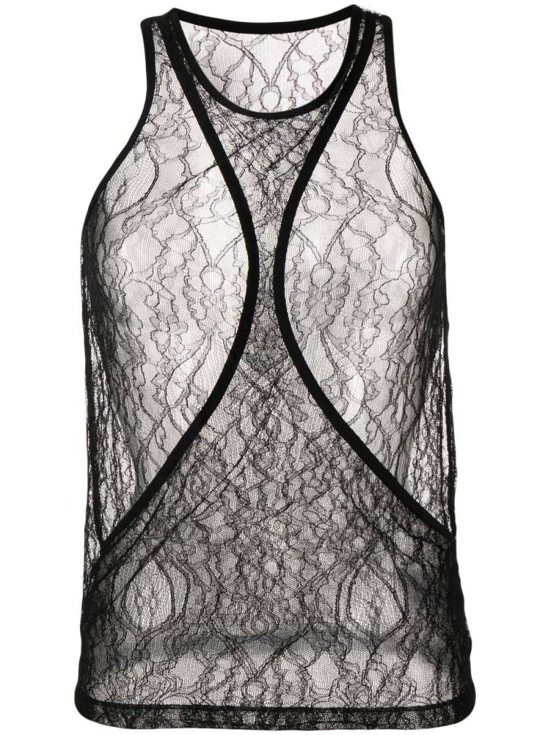 Dion Lee Composite Lace Racer tank top - Black von Dion Lee