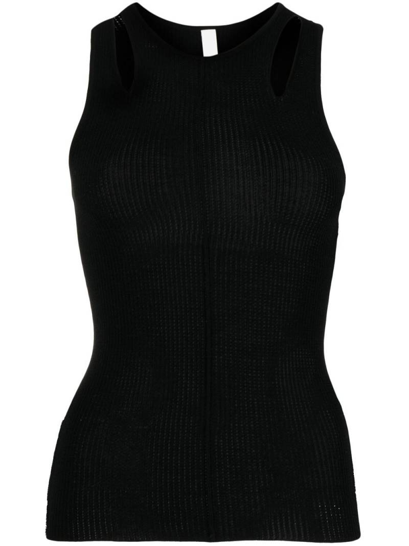 Dion Lee Merino Pointelle ribbed tank top - Black von Dion Lee